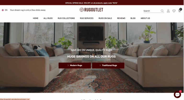 RugOutlet.uk – Shopify Store for Home Décor & Rugs