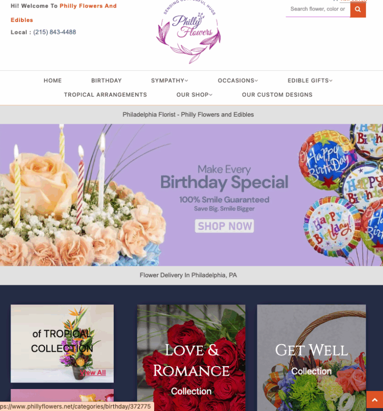 PhillyFlowers.net – Online Flower Ordering & Delivery Platform