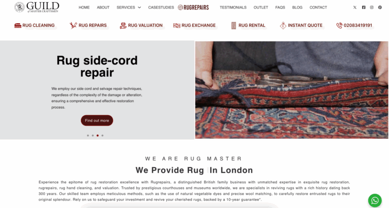 Rug Repairs UK – A Heritage Service Meets Modern UI/UX