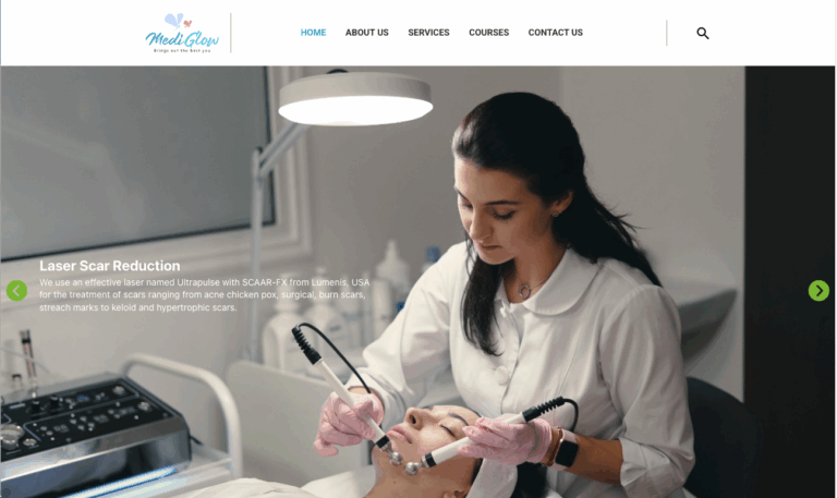 MediGlow India – A Digital Clinic Experience That Radiates Trust & Care